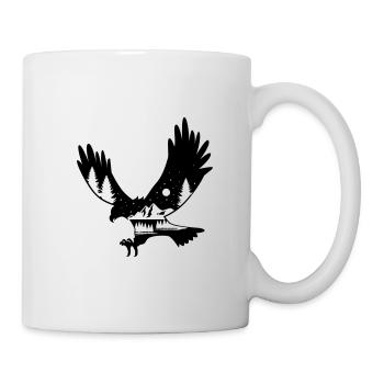 ADLER RAUBVOGEL VÖGEL NATUR WALD BERGE VOGEL MOTIV - Tasse - Weiß - Rechts