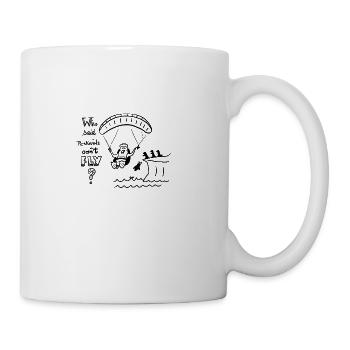 Qui a dit que les pingouins ne pouvaient pas voler? - Mug blanc - blanc - Droite