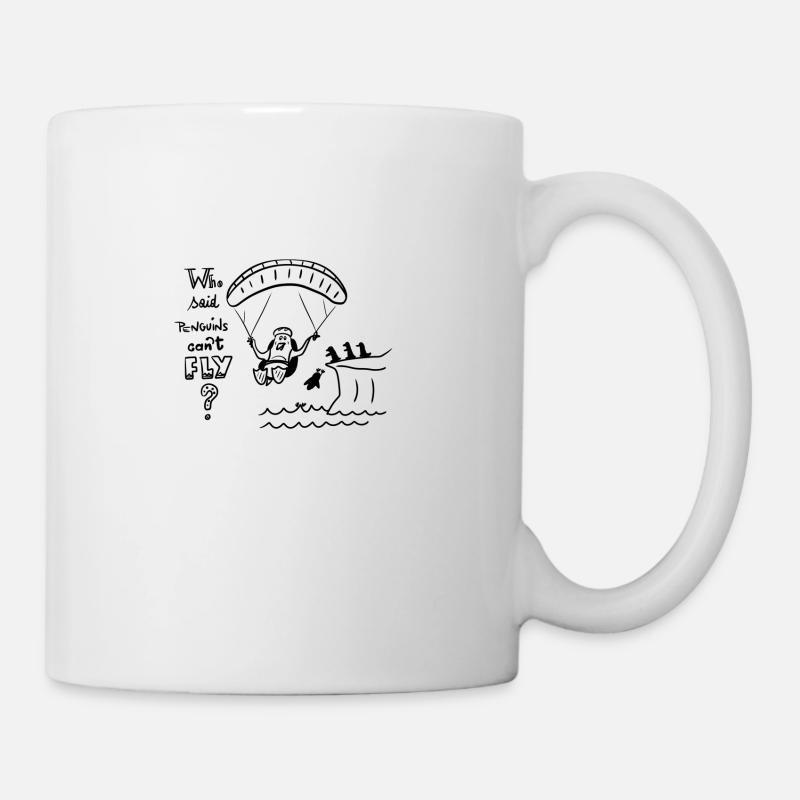 Qui a dit que les pingouins ne pouvaient pas voler? - Mug blanc - blanc