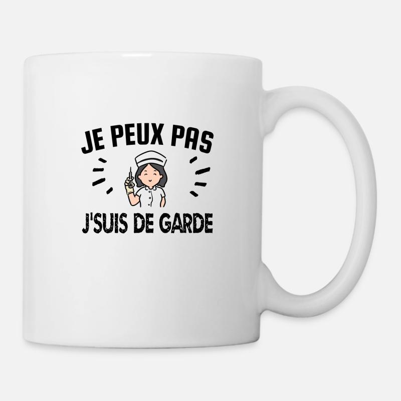 je peux pas je suis de garde - Mug blanc - blanc