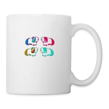 cochon d’Inde, graffiti, peinture, coloré - Mug blanc - blanc - Droite