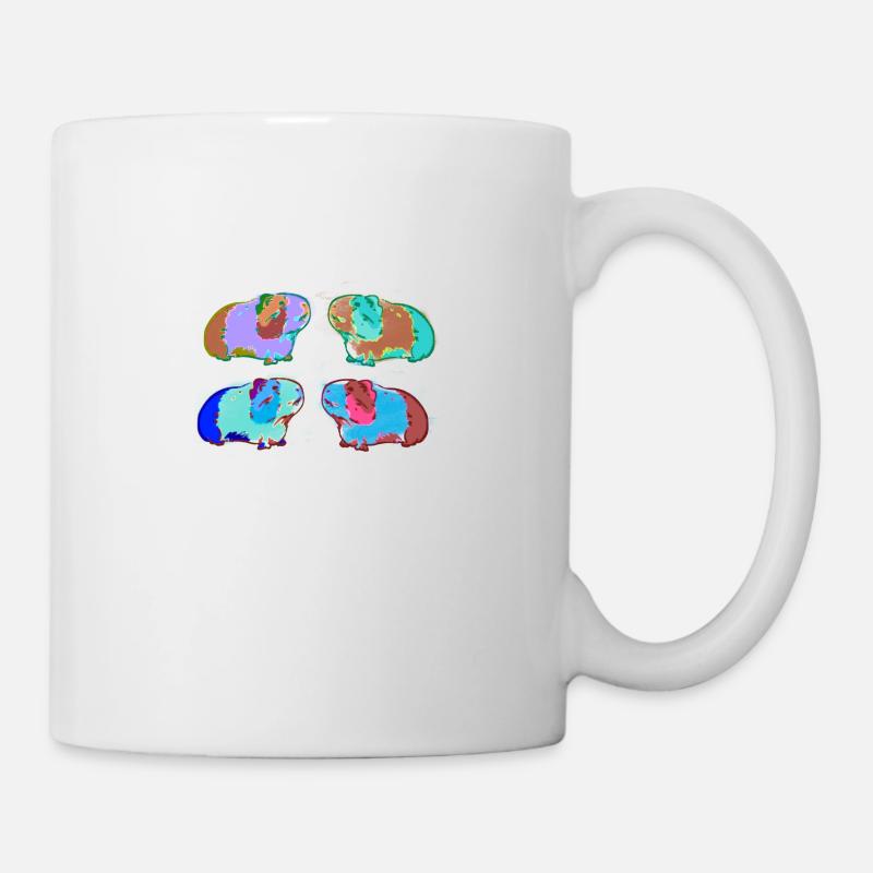 meerschweinchen, graffiti,malerei,bunt,warhol - Tasse - Weiß