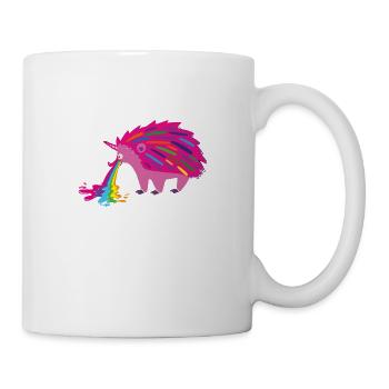 hedgehog,puking,puking hedgehog,rainbow,colorful,pink - Mug - white - Right