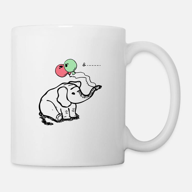 Balloon_Elefant - Tasse - Weiß