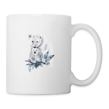 Polar Bears Decorated with Winter Plants - Mug - white - Right