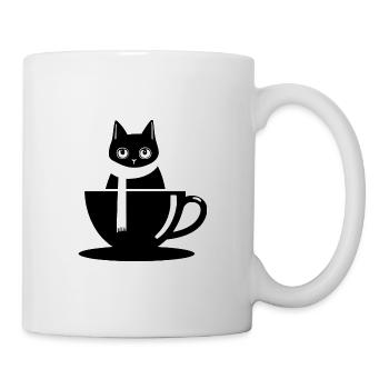 Cat Coffee Time - Tasse - Weiß - Rechts