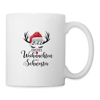 Rudolf Erstes Weihnachten als Schwester - Tasse - Weiß - Rechts