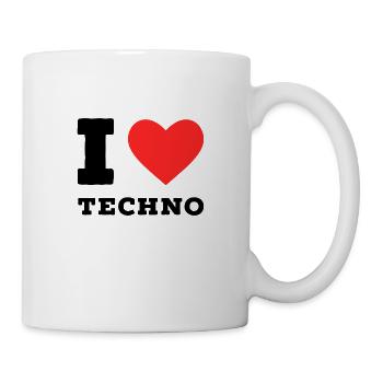I love techno - Mug - white - Right