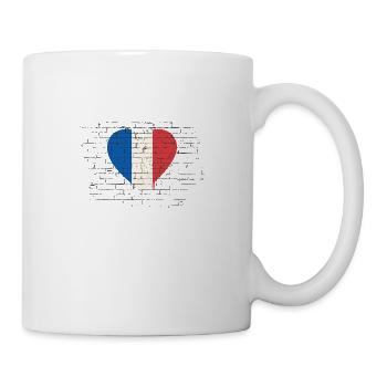 Frankreich Flagge Used Look Französische Fahne - Tasse - Weiß - Rechts