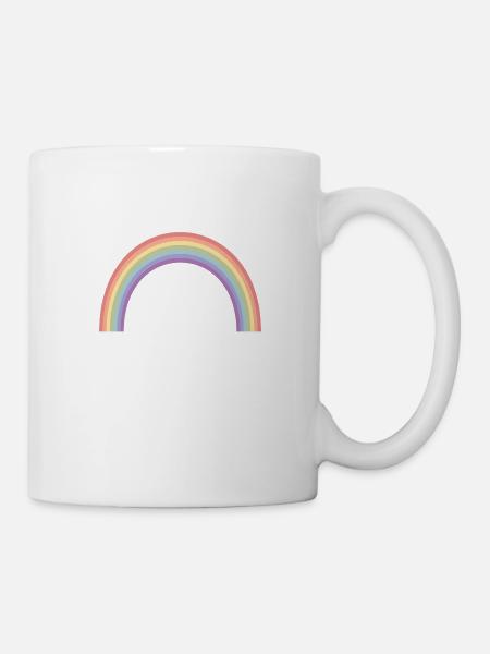 Regenbogenstreifen Mrs und Mrs - Tasse - Weiß