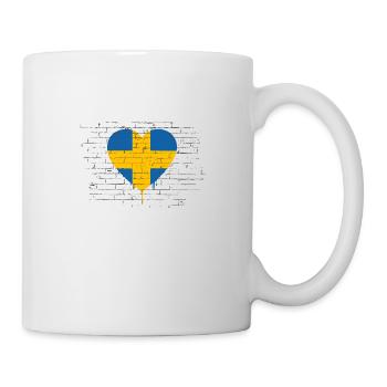 Drapeau de la Suède Scandinavie Drapeau suédois - Mug blanc - blanc - Droite