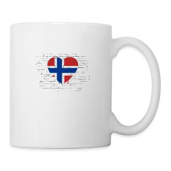 Norwegen Flagge Skandinavien Norwegische Fahne - Tasse - Weiß - Rechts