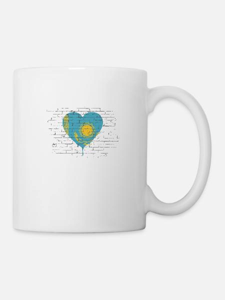 Kasachstan Flagge Kasachstan Fahne Kazakhstan - Tasse - Weiß