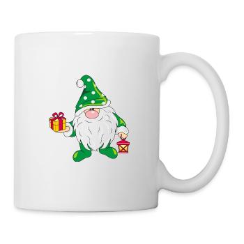 Nordic gnome with gift - Mug - white - Right