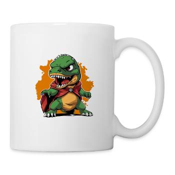 Superhero T-Rex Illustration & Dino Action Graphics - Mug - white - Right