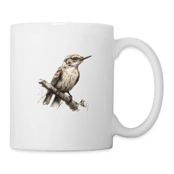 Vogel Vögel Gemalt Geschenkidee - Tasse - Weiß - Rechts