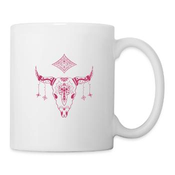 Tête squelette Taureau - Mug blanc - blanc - Droite