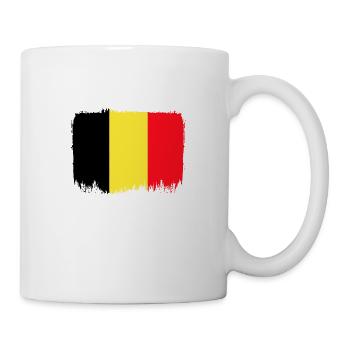 Drapeau de la Belgique Drapeau belge Vintage Look vieilli - Mug blanc - blanc - Droite