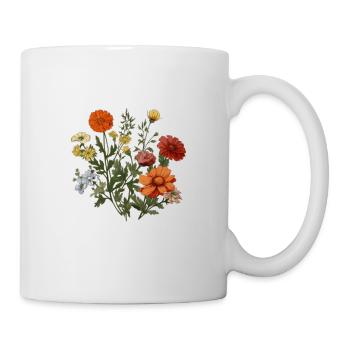 Blume Blumenstraus Garten Geschenkidee - Tasse - Weiß - Rechts
