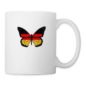 Deutschland Flagge Deutsche Fahne Used Look Heimat - Tasse - Weiß - Rechts