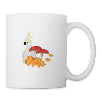 Cockatoo Autumn Bird Birdwatcher Halloween - Mug - white - Right