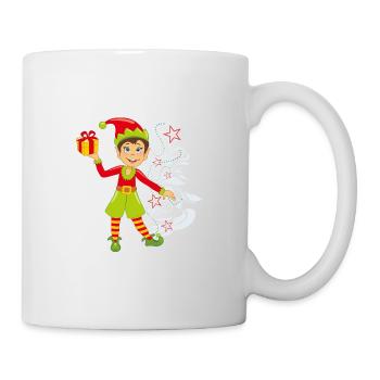 Lutin heureux avec un cadeau - Mug blanc - blanc - Droite