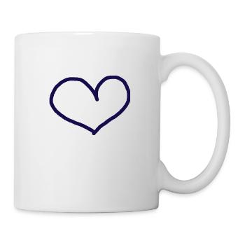 Coeur noir idée cadeau coeurs - Mug blanc - blanc - Droite
