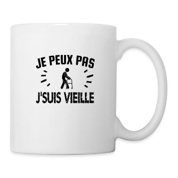 je peux pas je suis vieille - Mug blanc - blanc - Droite