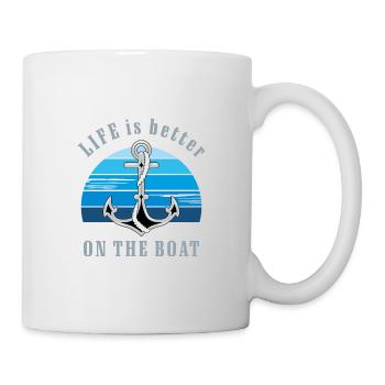 Life is better on the boat - Mug - white - Right