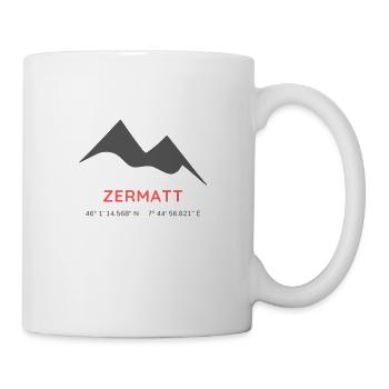 Minimalistisches Zermatt-Logo - Tasse - Weiß - Rechts
