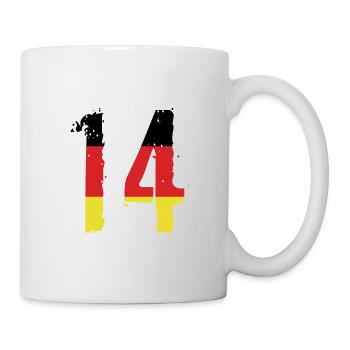14 Zahl Deutschland Trikot - Tasse - Weiß - Rechts