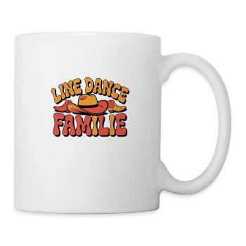 Line Dance Familie. Die ganze Familie tanzt - Tasse - Weiß - Rechts
