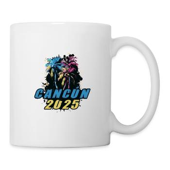 Cancun 2025 Vacances Palmiers Coloré - Mug blanc - blanc - Droite