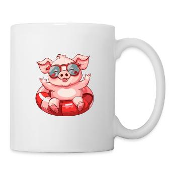 Cochon Bande Dessinée Cool - Mug blanc - blanc - Droite