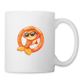 Goldfisch Comic Cool - Tasse - Weiß - Rechts