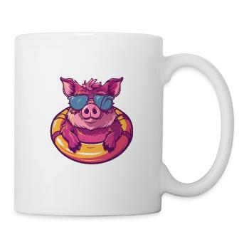 Schwein Comic Cool Wildschwein - Tasse - Weiß - Rechts