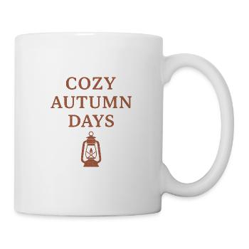 Cozy autumn days with lantern motif - Mug - white - Right