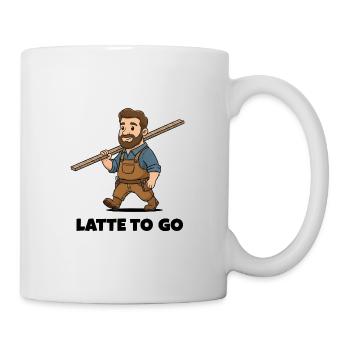 Un latte à emporter - Mug blanc - blanc - Droite