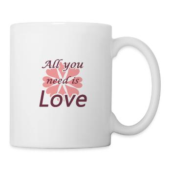 Tout ce dont tu as besoin c'est de l'amour - Mug blanc - blanc - Droite