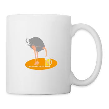 La tête dans le sable (Édition bière autruche) - Mug blanc - blanc - Droite