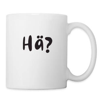 huh? writing, saying, sticker - Mug - white - Right