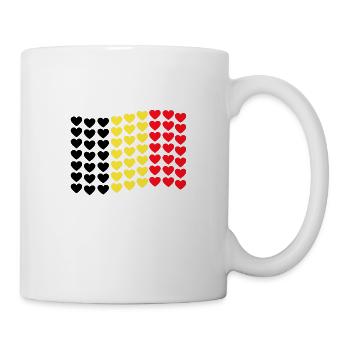 Belgium Flag Hearts Belgian Flag Home - Mug - white - Right
