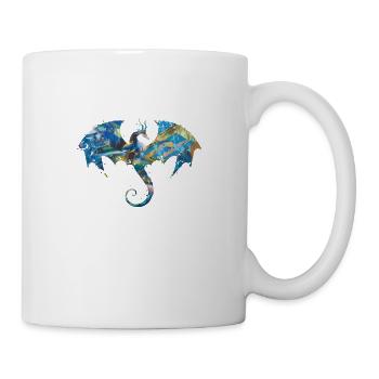 drache ,coloré,peinture,graffiti,illustration,bleu - Mug blanc - blanc - Droite