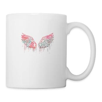 angelwings,flügel,aquarell,rot,engelsflügel - Tasse - Weiß - Rechts