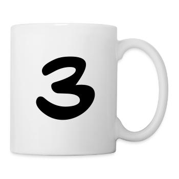 Trois - Mug blanc - blanc - Droite