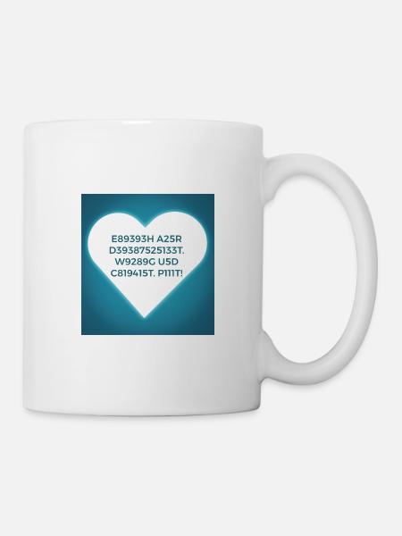 Buchstaben Zahlen T-Shirts blau - Tasse - Weiß