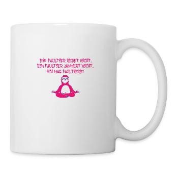 faultier,yoga,entspannung,yogasitz,pink - Tasse - Weiß - Rechts