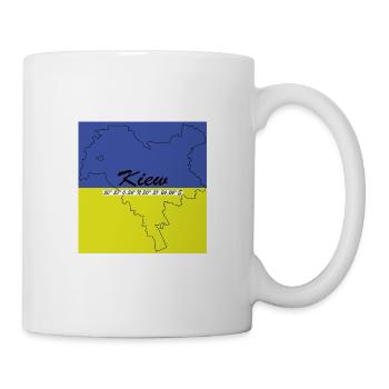 Kiew - Hauptstadt mit GPS-Koordinaten & Flagge - Tasse - Weiß - Rechts