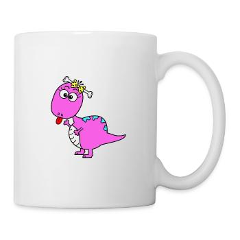 Dino Mädchen - Tasse - Weiß - Rechts