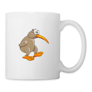 Nachdenklicher lustiger Kiwi-Vogel - Tasse - Weiß - Rechts